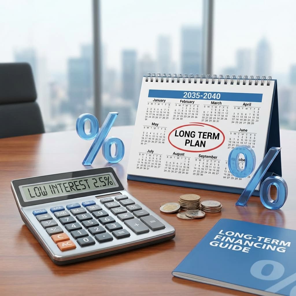 Calculadora e gráficos financeiros mostrando a vantagem dos juros baixos